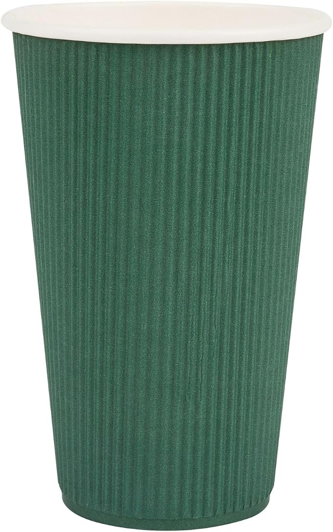 Restaurantware Ripple Wall Coffee Cups 500 Count 16 Ounce Insulated Forest - Image 2
