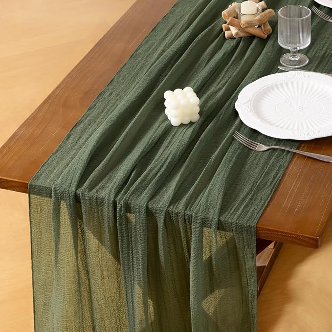 Cheesecloth Table Runner Summer Boho Wedding Shower Party Home Decor | Olive by Socomi