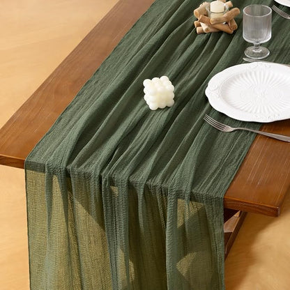 Cheesecloth Table Runner Summer Boho Wedding Shower Party Home Decor | Olive by Socomi