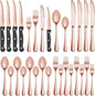 36 Pcs Rose Gold Silverware Set by MUTNITT