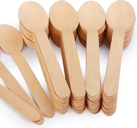 1000 Pack 6" Wooden Spoons Disposable Bulk – Heavy-Duty Compostable Birch Cutlery for Catering, Restaurants, Food Trucks, Events – Smooth & Splinter-Free Dessert Spoons