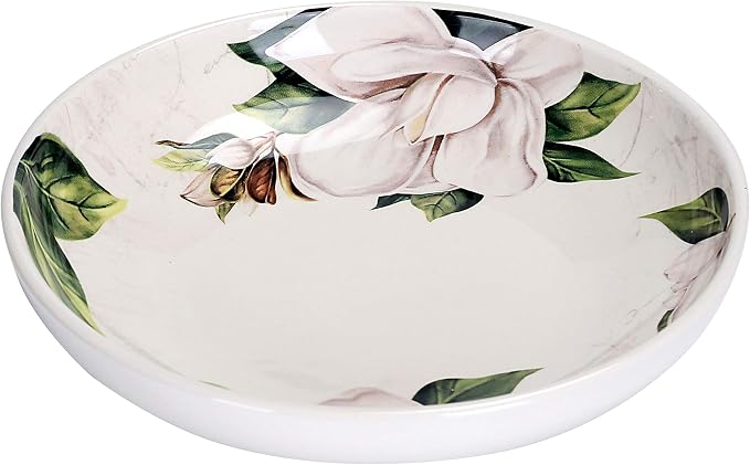 Bico Magnolia Floral Pasta Bowls, 35oz Salad Bowl Set of 4, Large Ceramic - Image 3