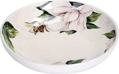 Bico Magnolia Floral Pasta Bowls, 35oz Salad Bowl Set of 4, Large Ceramic - Image 3