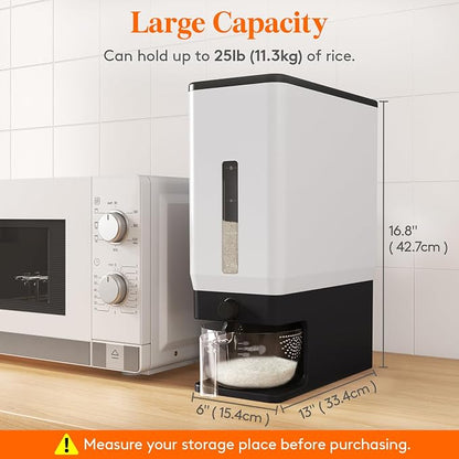 Lifewit Rice Dispenser 25 Lbs, Airtight Storage - Image 3