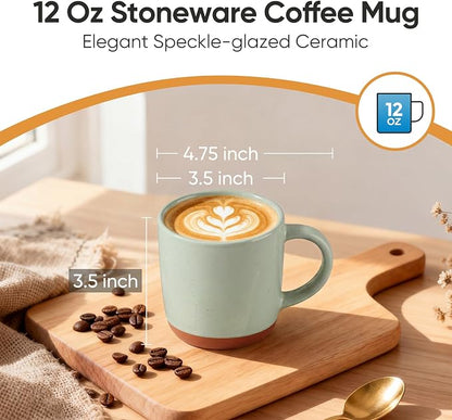 E-far Ceramic Coffee Mug Set of 6, 12oz Stoneware Coffee Cup - Image 2