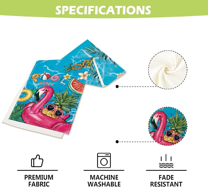 Summer Pool Flamingo Table Runner Spring Fun Float Party Burlap Table Runners - Image 4