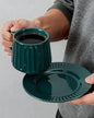 Ceramic Cup and Saucer Set, 11.5 oz Coffee Cups by bwszrosamatchawhiskset