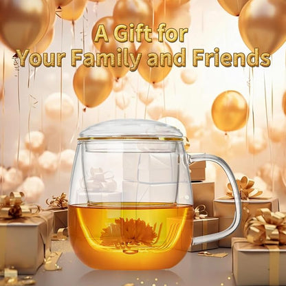 DOPUDO Large Glass Tea Cup, 25.6 oz Borosilicate Glass Tea Mug - Image 8