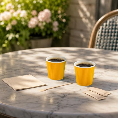 Restaurantware 4 Ounce Ripple Insulated Coffee Cups, 500 Double Wall Corrugated - Image 4