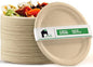 EconoHome 9 Inch Compostable Paper Plates [125-Pack] - Eco-Conscious Disposable Plates Made of Bagasse or Sugarcane Fiber - Microwave, Refrigerator-Safe - Heavy Duty Paper Plates for Dinner