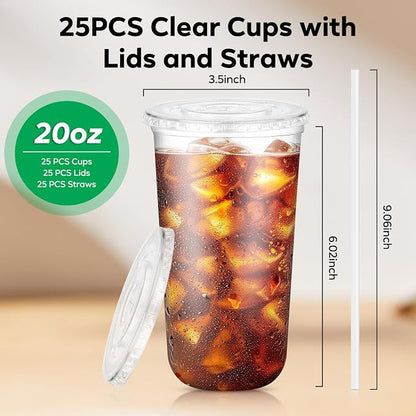 25 Pack 20 oz Round Bottom Plastic Cups - Image 4