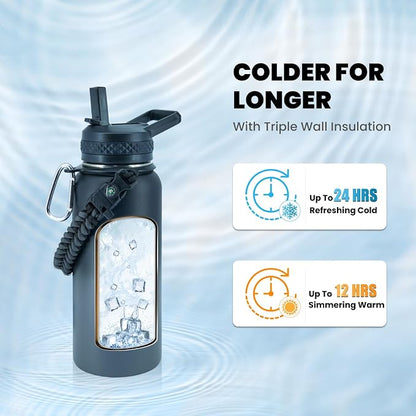 RAYMYLO Insulated Water Bottle 32 oz, Triple Wall Vacuum Stainless Steel | - Image 2