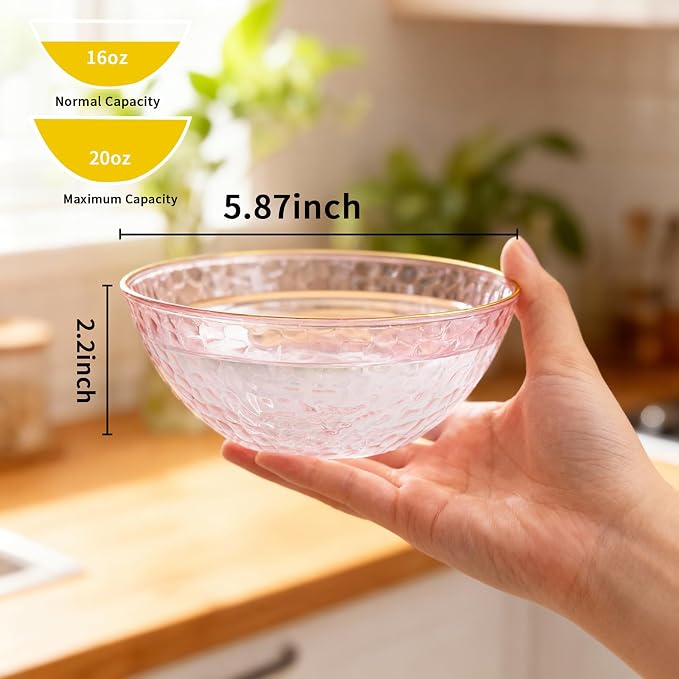 Tinybee 50 Pack Pink Plastic Bowls - Image 2