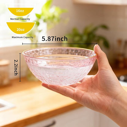 Tinybee 30 Pack Pink Plastic Bowls - Image 2