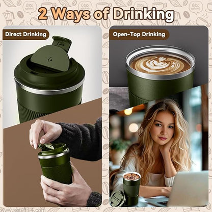 12OZ Travel Coffee Mug Insulated Coffee Cup - Image 8