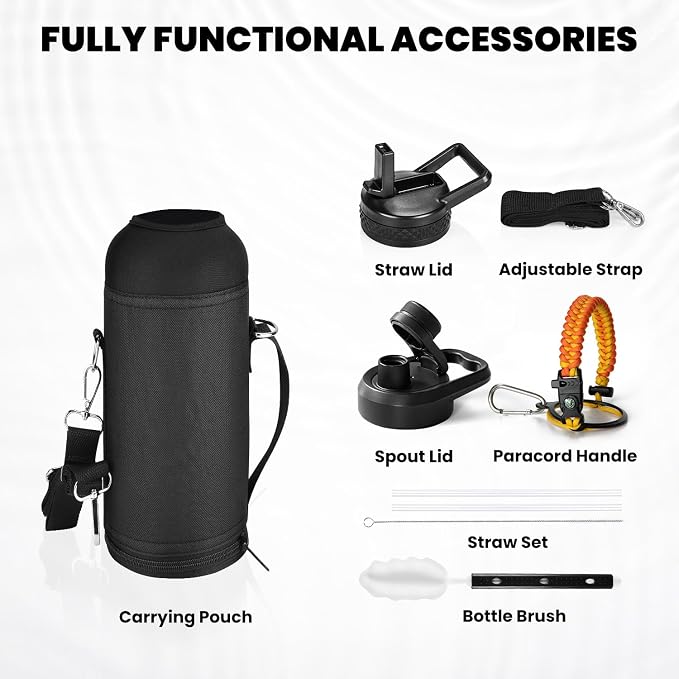 RAYMYLO Insulated Water Bottle 40 oz, Triple Wall Vacuum Stainless Steel | - Image 6