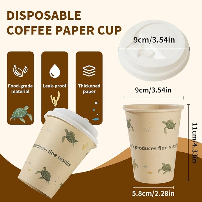 12 OZ 25 Pack Disposable Cups Paper Coffee Cups - Image 3