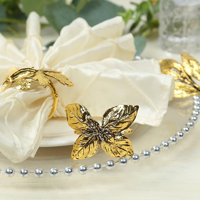 Efavormart 8 Pack Glossy Gold Metal Herb Napkin Rings - Image 5