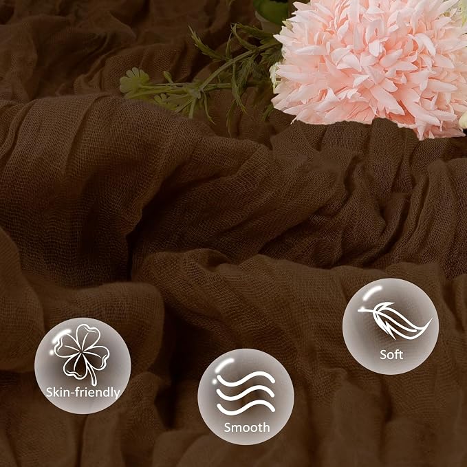 12 Pack Brown Cheesecloth Table Runner 17 x 108 Inch | Boho Gauze Cheese Cloth - Image 5
