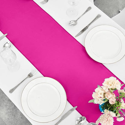 15-Pack Fuchsia Satin Table Runner 12 x 108 Inch Long Fuchsia Bright and Smooth - Image 7