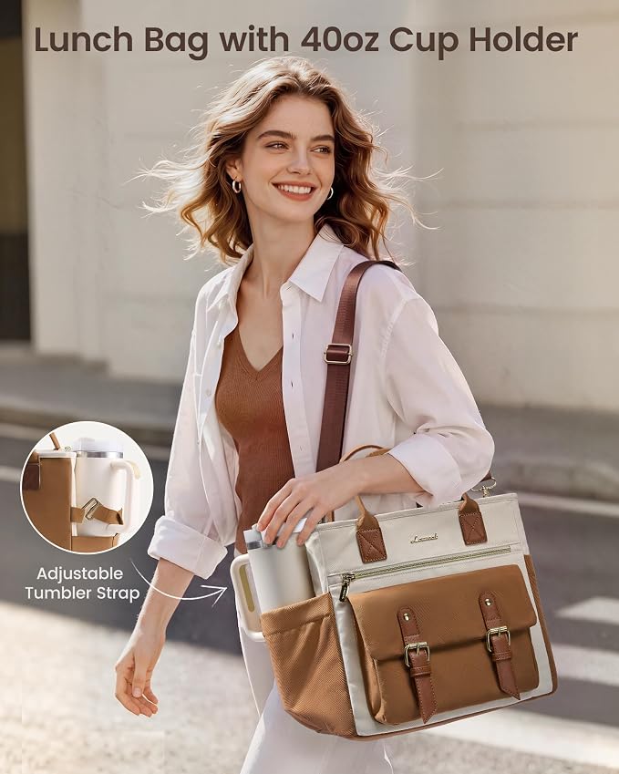LOVEVOOK Insulated Lunch Bag Women, Teacher Lunch Box Work, Large Lunch Tote | - Image 2