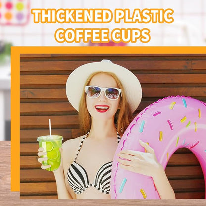 Alaeseje 50 Pack 16 oz Clear Plastic Iced Coffee Cups - Image 6