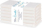 Blue Needles Solid Cloth Napkins Set of 6 Cream 100% Cotton Dinner Napkins 18x18 inches - Soft, Reusable, Absorbent & Washable Linen, Ideal for Christmas Events, Parties & Everyday Use