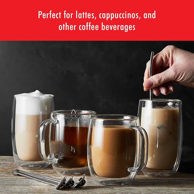 ZWILLING Sorrento Plus 8-pc Double-Wall Glass Coffee Mug Set - Image 8