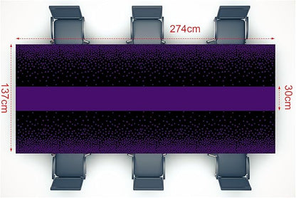 Oudain 6 Pcs Purple and Black Tablecloth for Parties Plastic Dot Tablecloths Printed Table Runner Waterproof Disposable Rectangle Table Cover for Christmas Birthday Wedding Party, 54" x 108"