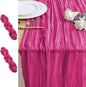 Cheesecloth Table Runner 10FT 2Pcs Fuchsia Boho Gauze Rustic Sheer Runners | by Xiomot