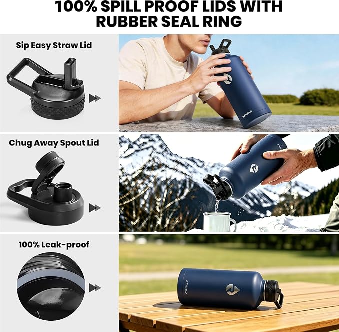 RAYMYLO Insulated Water Bottle 87 oz, Triple Wall Vacuum Stainless Steel | - Image 3