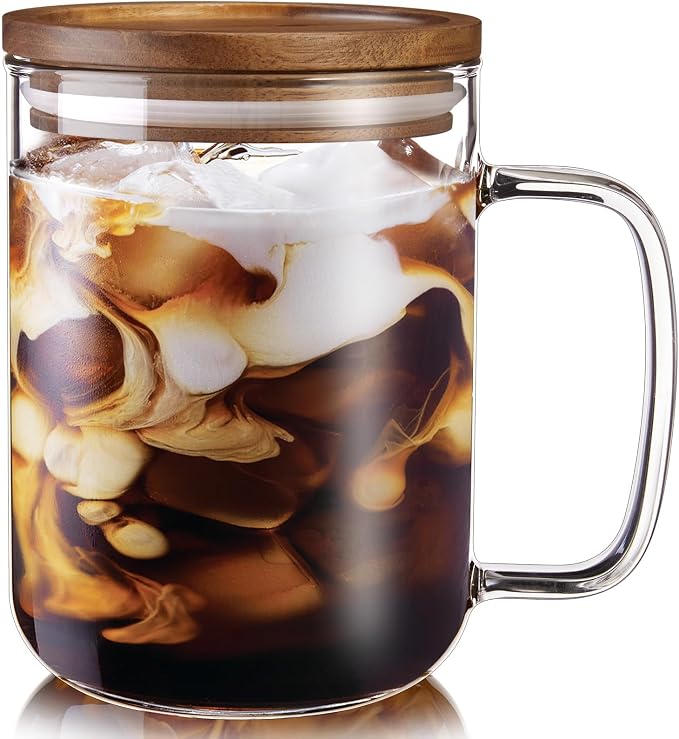 DRASTAR Glass Coffee Mugs, 20 oz Coffee Mug by EnhanceYourDailyLife
