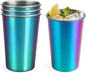 16oz Stainless Steel Pint Cups, Stackable Metal Drinking Glasses | Stainless by Luxgola