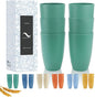 PYRMONT Wheat Straw Cups 20 Oz Alternative Plastic Cups Set of 6 Unbreakable by PYRMONT