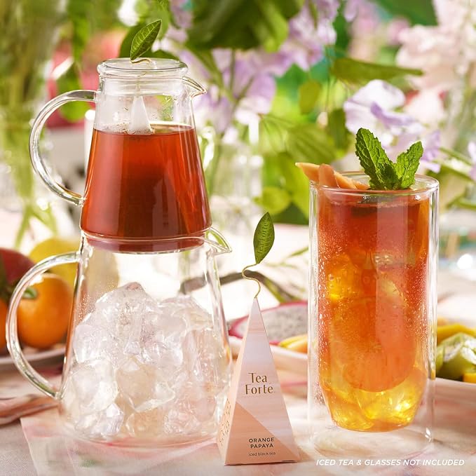 Tea Forte Tea Over Ice Steeping Pitcher Set, 2 Piece | Steeping Lidded Pitchers - Image 7