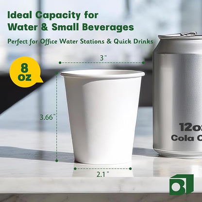 480 Pack 8 oz White Paper Cups, Disposable Coffee Cups - Image 8
