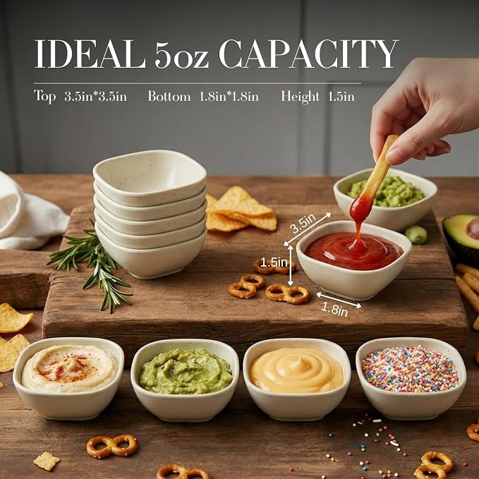 6-Pack Wheat Straw Dipping Bowls, 5oz - Image 2