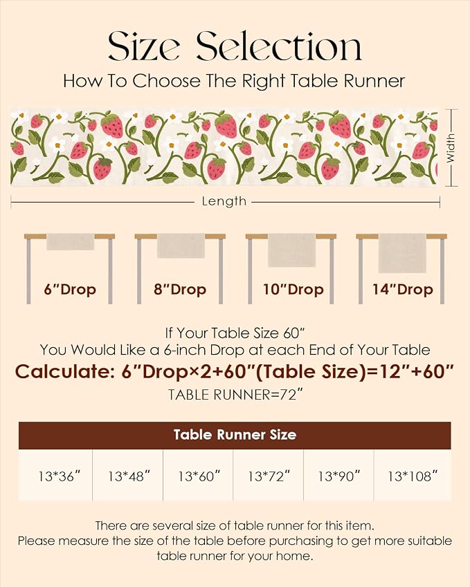 Canvas Embroidered Narrow 13"x 108" Table Runner, Rustic texture, Machine - Image 6