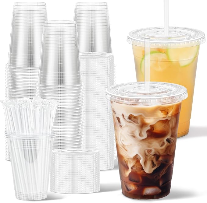 Clawsoff 100 Pack 16 oz Disposable Clear Plastic Cups by BuyNow