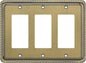 Henne Bery Rope Edge Decorative Wall Plate Switch Plate Outlet Cover (Triple Decorator, Antique Brass)