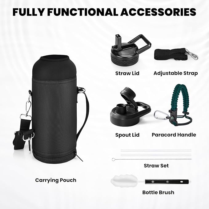 RAYMYLO Insulated Water Bottle 40 oz, Triple Wall Vacuum Stainless Steel | - Image 7