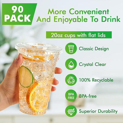 Lilymicky 20 oz Clear Plastic Cups - Image 2