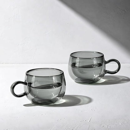glastal Black Espresso Cup Set of 4, 4 Oz Double Wall Glasses Espresso Coffee - Image 6