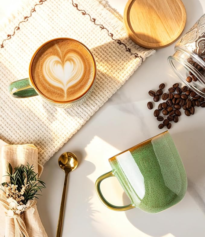LERATIO Ceramic Coffee Mugs Set of 6, 12oz Handmade Coffee Mugs Set | Large - Image 3