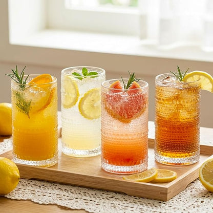 Moretoes Large 15oz Hobnail Drinking Glasses Set of 6 | Glass Cups, Kitchen - Image 5