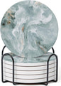 Set of 6 Abstract Marble Coasters by Hoomey
