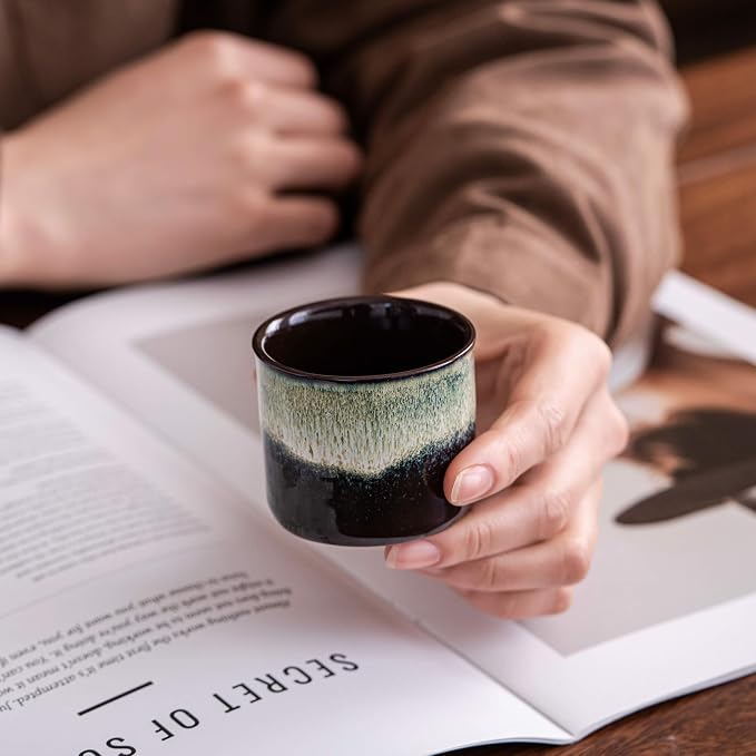 Espresso Cups Set of 2, Ceramic Espresso Cups, Expresso Shots Cups, 2.5oz Tea - Image 2
