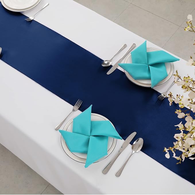 Horbaunal 12 Pack Navy Blue Satin Table Runner 12 x 108 Inch | Smooth Table - Image 4
