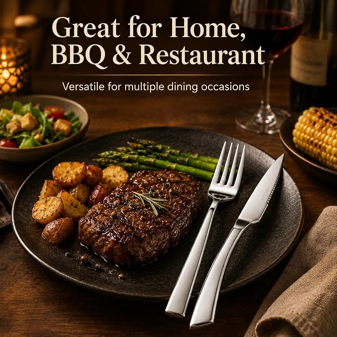 SANTUO 20-Piece Steak Knife and Fork Set - Image 6