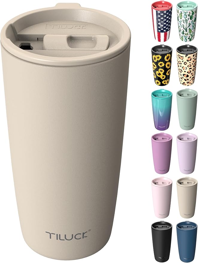 TILUCK 20 oz Insulated Coffee Tumbler by TILUCKBringsGoodLuck